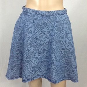 Paisley Bird Swing Skirt w/ Pockets In Small